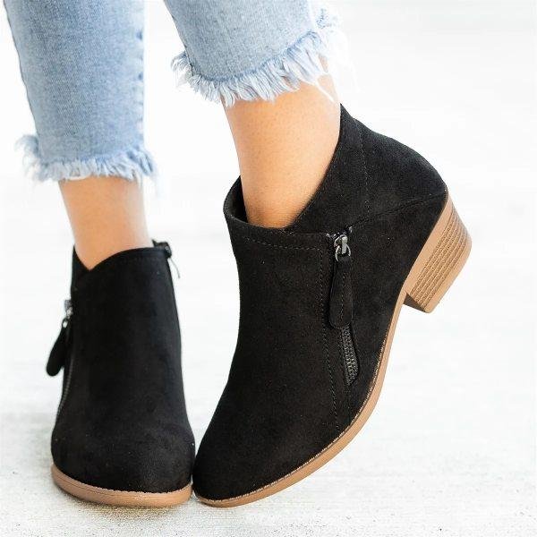 Suede Laarsjes Comfortabel met Hak – Celestine