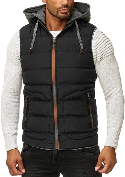 stijlvolle gewatteerde bodywarmer met capuchon - Harvey