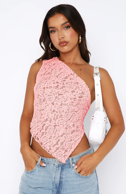 Lace Top Elegant Design met Korte Mouwen – Olivia