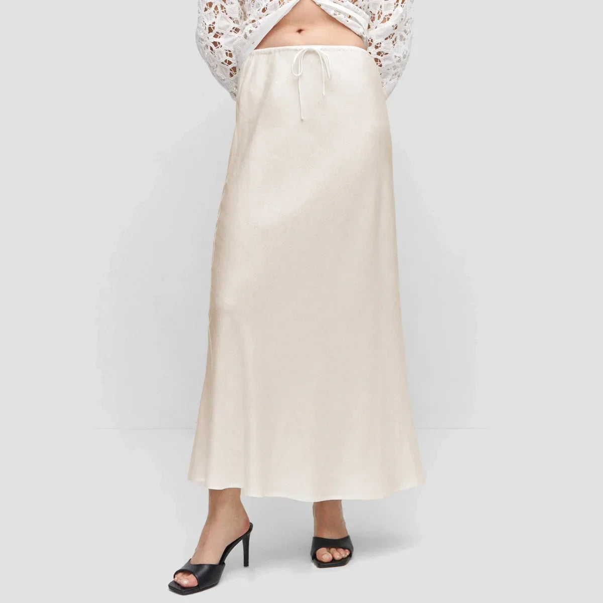 Lange Rok Satijn Zachte Elastische Taille – Myrthe