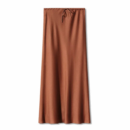Lange Rok Satijn Zacht Elastische Taille – Geerten