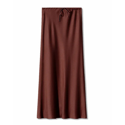 Lange Rok Satijn Zacht Elastische Taille – Geerten