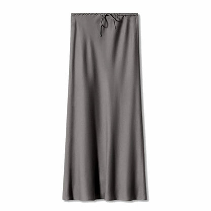 Lange Rok Satijn Zacht Elastische Taille – Geerten