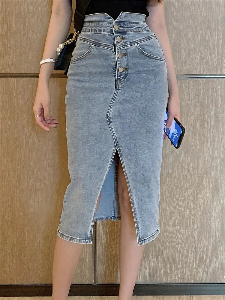 Midi Spijkerrok Trendy Pasvorm – Meike