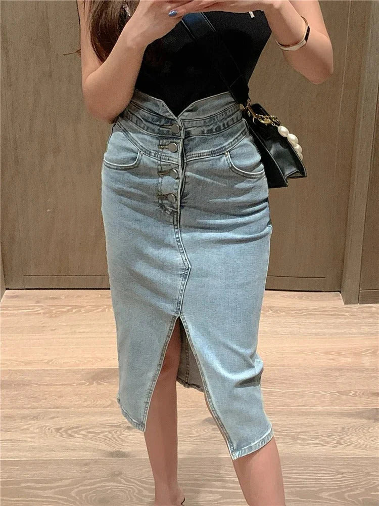 Midi Spijkerrok Trendy Pasvorm – Meike