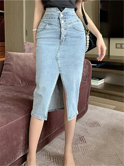 Midi Spijkerrok Trendy Pasvorm – Meike