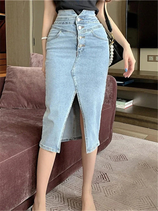 Midi Spijkerrok Trendy Pasvorm – Meike