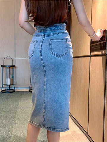 Midi Spijkerrok Trendy Pasvorm – Meike
