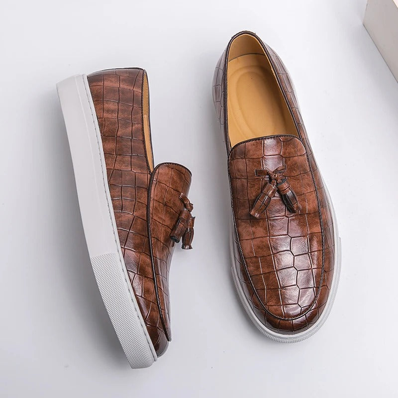 Italiaanse loafer alligator instappers chique heren - Dolcio