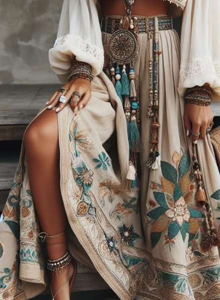 Damesrok Vintage Bohemian Stijlvol Design – Maxime