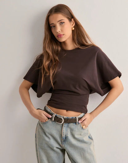 T-shirt Met Wijde Mouwen Iconisch Design – Muriel