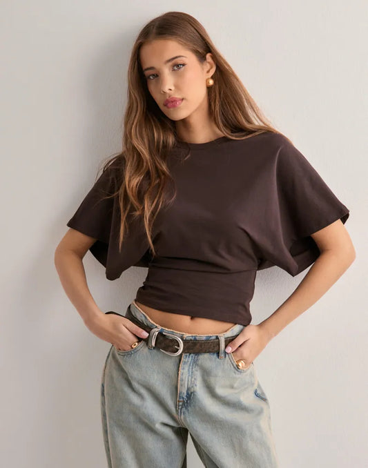 T-shirt Met Wijde Mouwen Iconisch Design – Muriel
