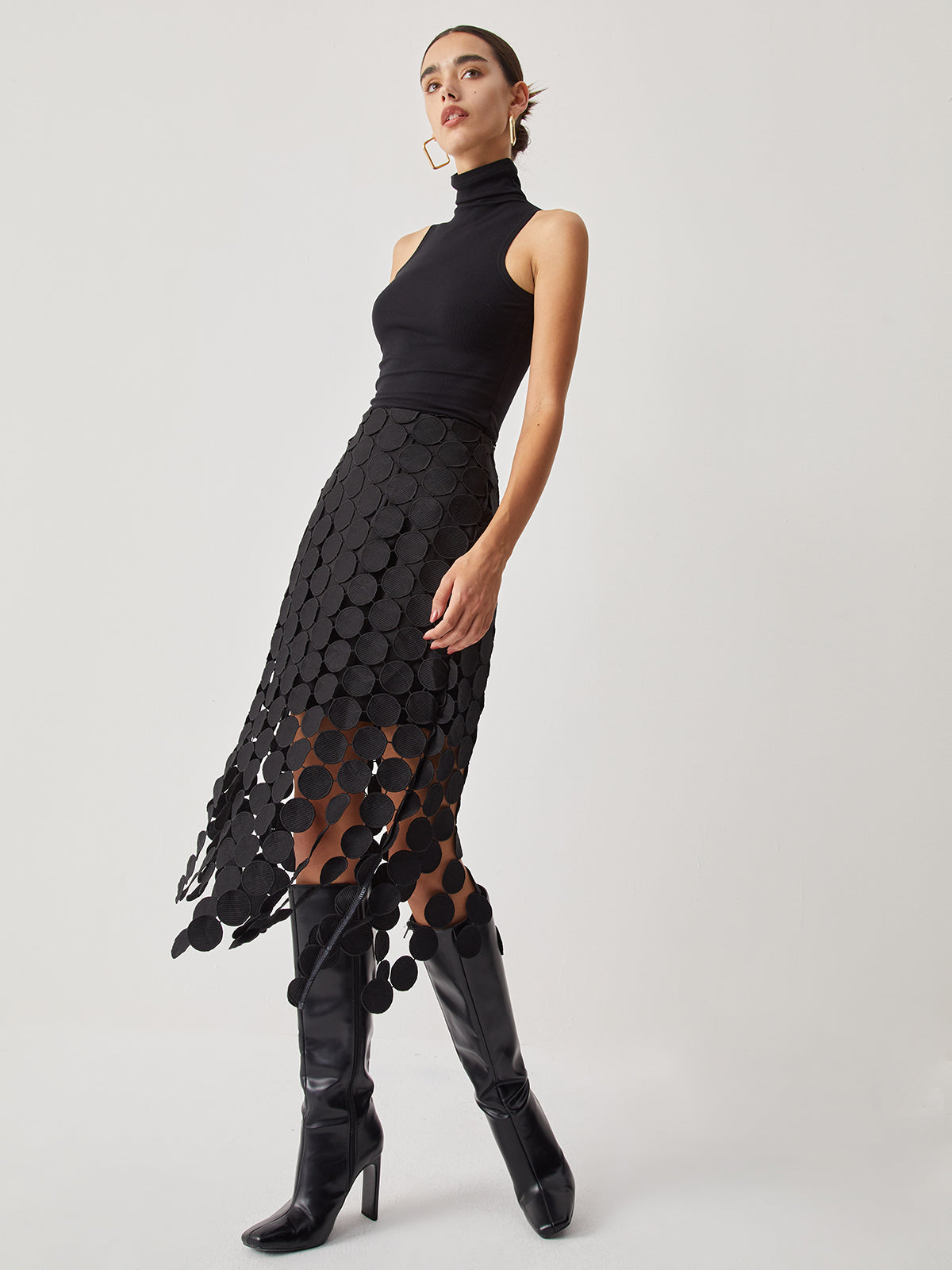 Rok Lasergesneden Multicirkel Dubbellaags – Nina