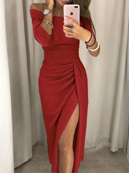 Jurk Elegante Split met Luxe Stof – Kristi