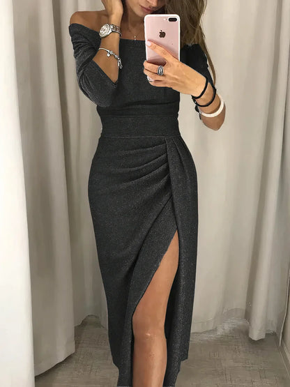 Jurk Elegante Split met Luxe Stof – Kristi