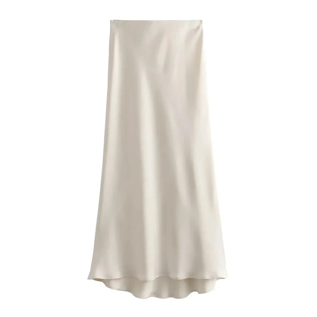 Satijnen Midi Rok Elegante Glans – Paulien