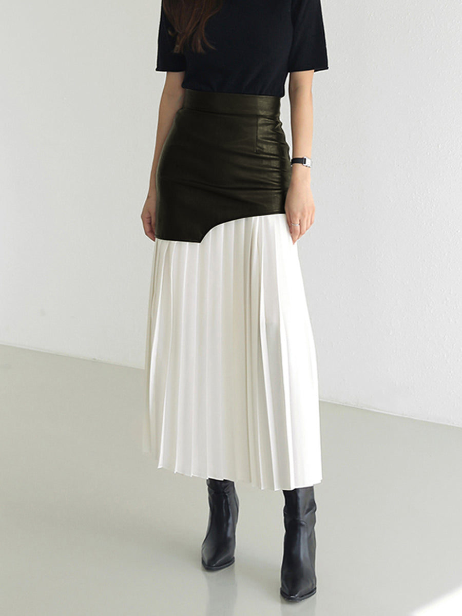 Midi-rok Asymmetrisch Patchwork Chiffon – Dorothea