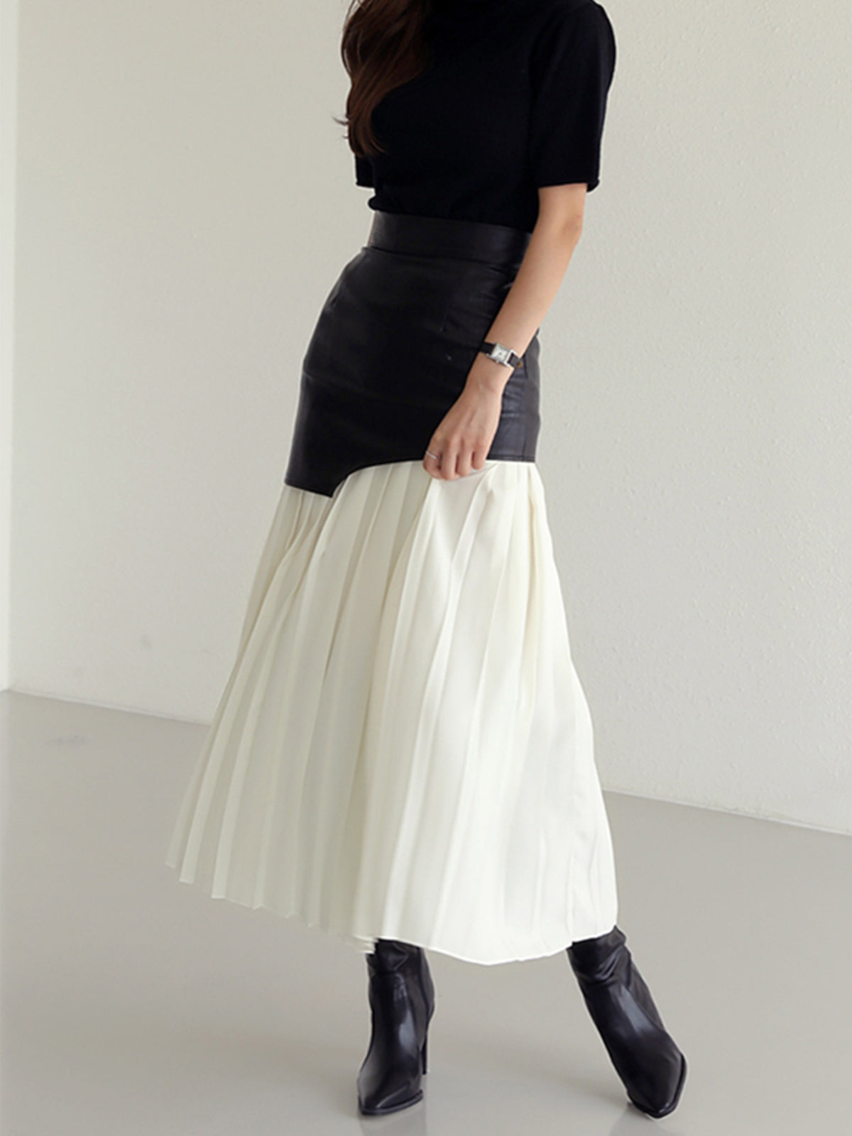 Midi-rok Asymmetrisch Patchwork Chiffon – Dorothea