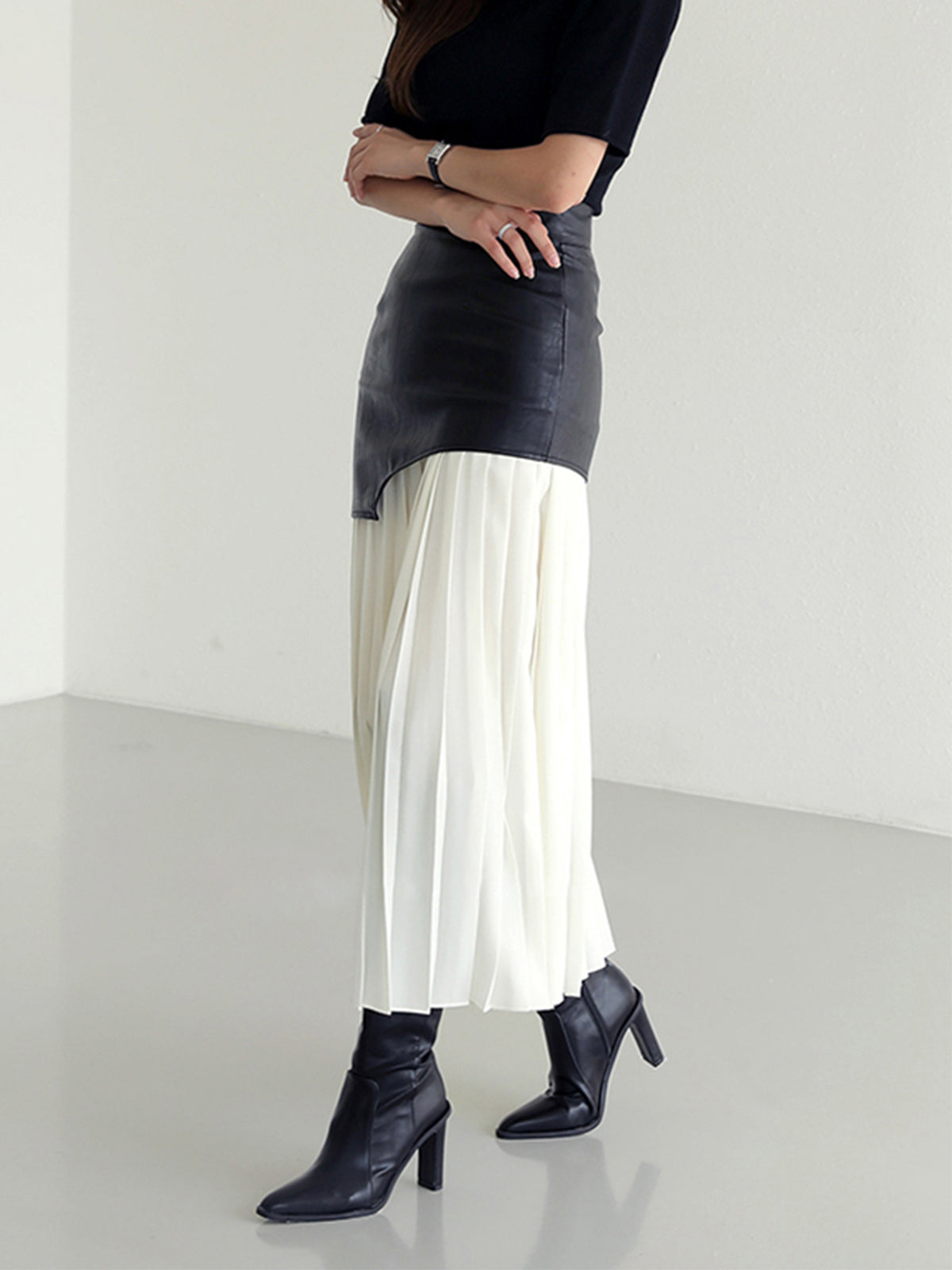 Midi-rok Asymmetrisch Patchwork Chiffon – Dorothea