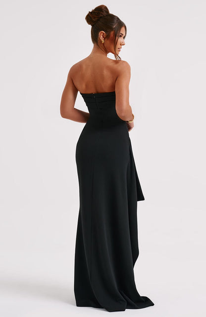 elegante maxi jurk bodycon strapless gespeleten - Ziporah